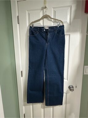 Abercrombie & Fitch Dark Blue Wide-Leg High-Rise Jeans